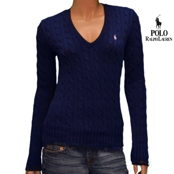 Polo Ralph Lauren Sweaters - NWT-POLO RALPH LAUREN NAVY CABLE LNG SLV SWEATER
